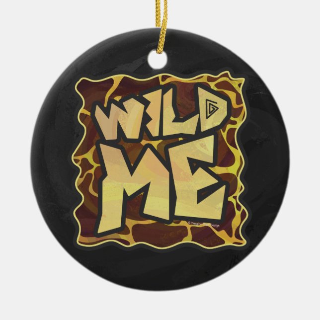 Giraffe, braun und gelb keramikornament (Vorne)