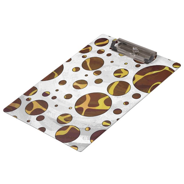 Giraffe, braun und gelb klemmbrett (Schrägansicht)