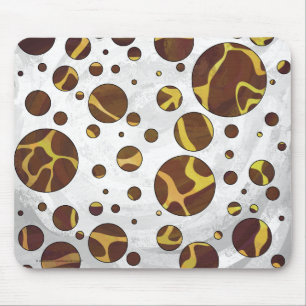 Giraffe, braun und gelb mousepad