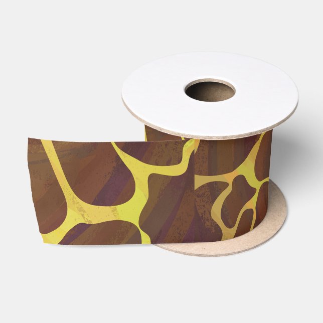 Giraffe, braun und gelb satinband (Spule)