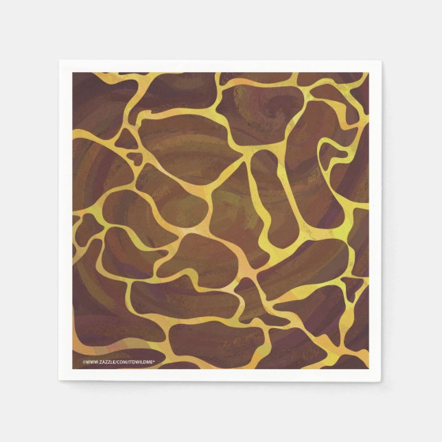 Giraffe, braun und gelb serviette (Vorderseite)