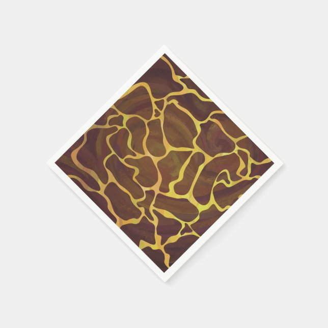 Giraffe, braun und gelb serviette (Ecke)