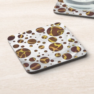 Giraffe, braun und gelb untersetzer