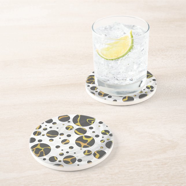 Giraffe, braun und gelb untersetzer (Seite)