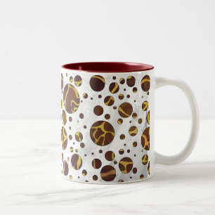 Giraffe, braun und gelb zweifarbige tasse