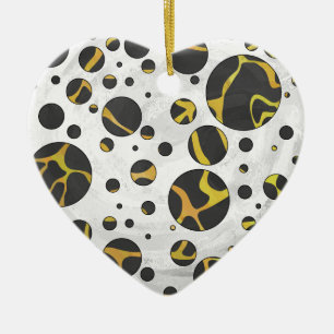 Giraffe Brown and Yellow Print Keramik Ornament