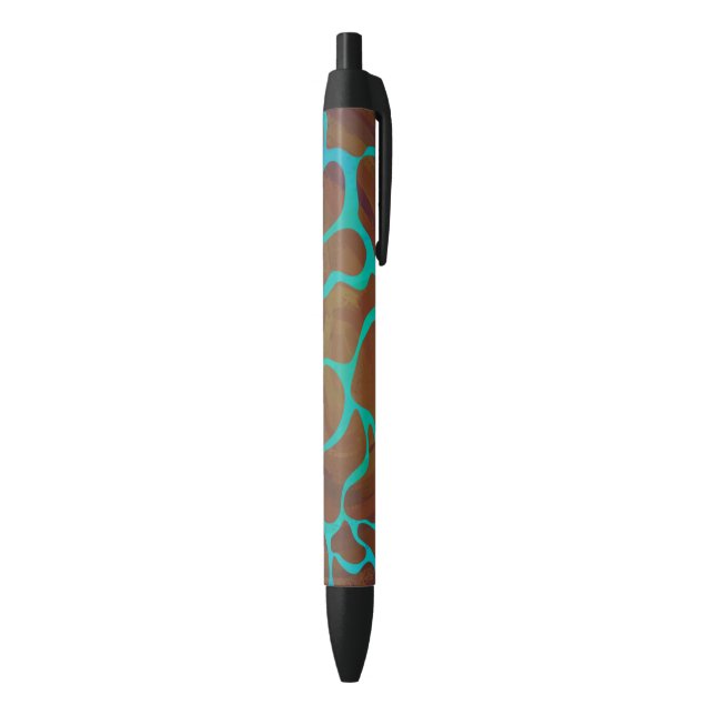 Giraffe Brown und aquamariner Druck Kugelschreiber (Unterseite (Vertikal))