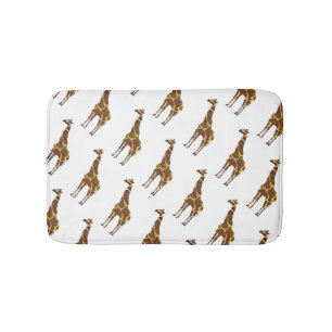 Giraffe Brown und Gelbe Silhouette Badematte