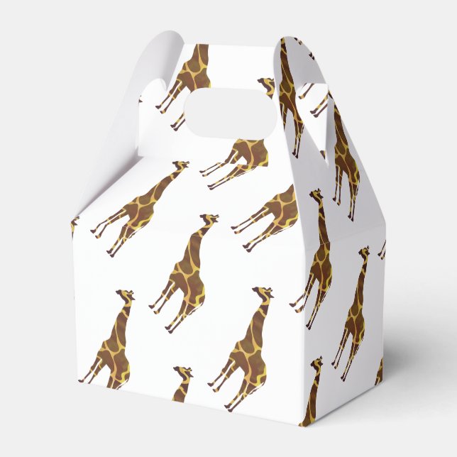 Giraffe Brown und Gelbe Silhouette Geschenkschachtel (Vorderseite)