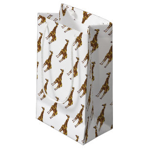 Giraffe Brown und Gelbe Silhouette Kleine Geschenktüte