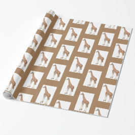 Giraffe Brown und Weißglanz-Wrapping Paper Geschenkpapier