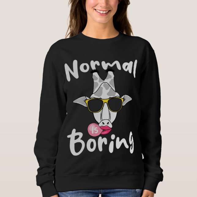 Giraffe Bubblegum Glasses Cute Animal  Normal Is B Sweatshirt (Vorderseite)