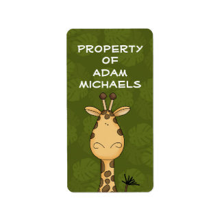 Giraffe-Buchzeichen Adressaufkleber