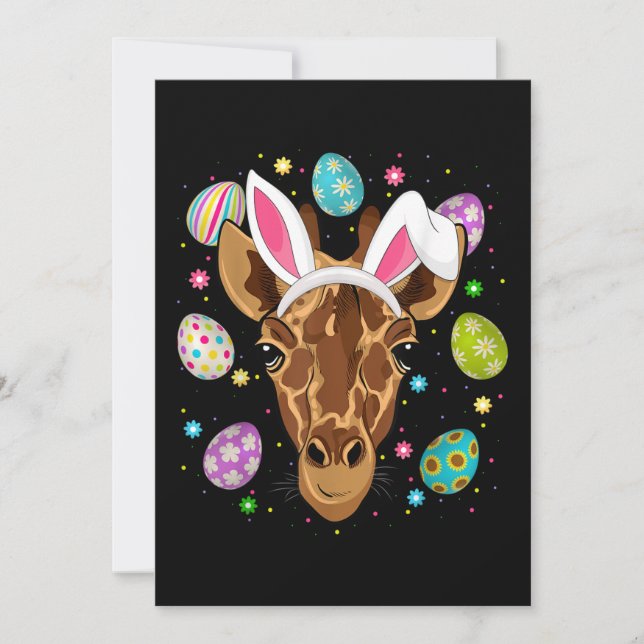Giraffe Bunny Easter Egg Lover Funny Giraffe Einladung (Vorderseite)
