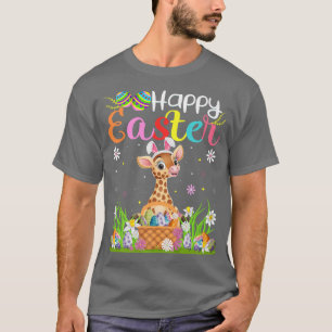 Giraffe Bunny Egg Jagd Funny Giraffe Happy East T-Shirt