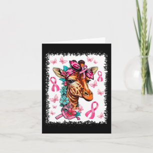 Giraffe Butterfly Pink Ribbon Blumenkrebs Karte