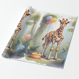 Giraffe & Cake im Dschungel | Schleifpapier Geschenkpapier