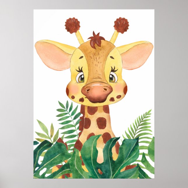 Giraffe Calf, Junglebetiere, Safari Animal Poster (Vorne)