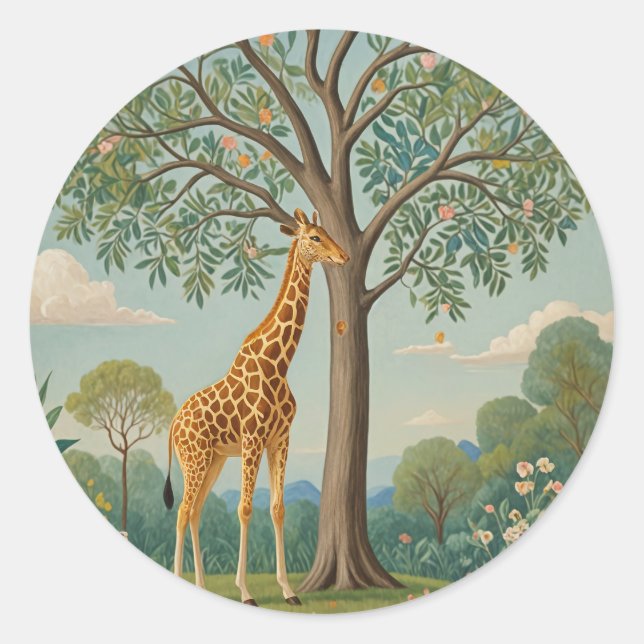Giraffe-Canopy Runder Aufkleber (Vorderseite)