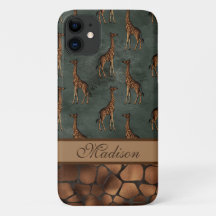 Giraffe Chic Script Name Stylish Trendy Safari