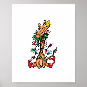 Giraffe Christbaum Giraffe Xmas Tree Women & B Poster