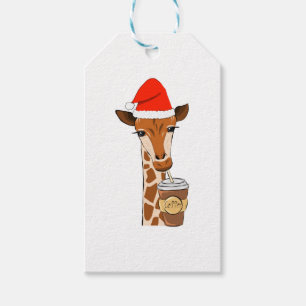 Giraffe christmas drink coffee geschenkanhänger