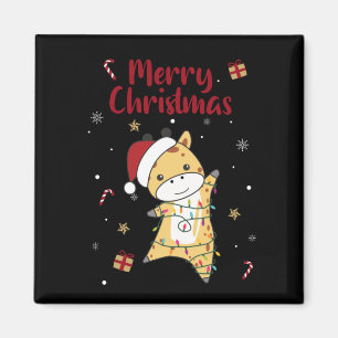 Giraffe Christmas Giraffen Winter Animals Magnet