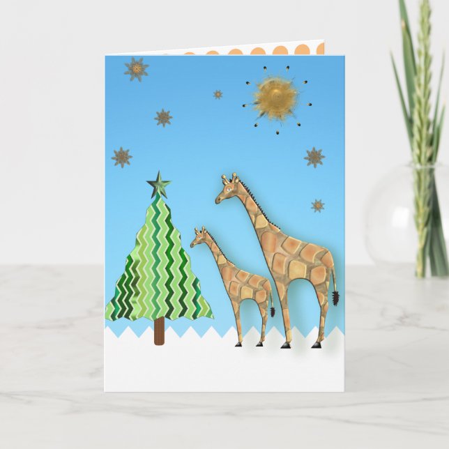 GIRAFFE CHRISTMAS KARTE (Vorderseite)