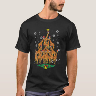 Giraffe Christmas Tree Animal Xmas Pjs Pajamas Wom T-Shirt