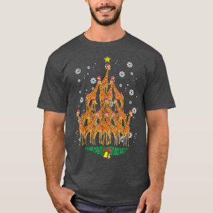 Giraffe Christmas Tree Animal Xmas PJs Pajamas Wom T-Shirt