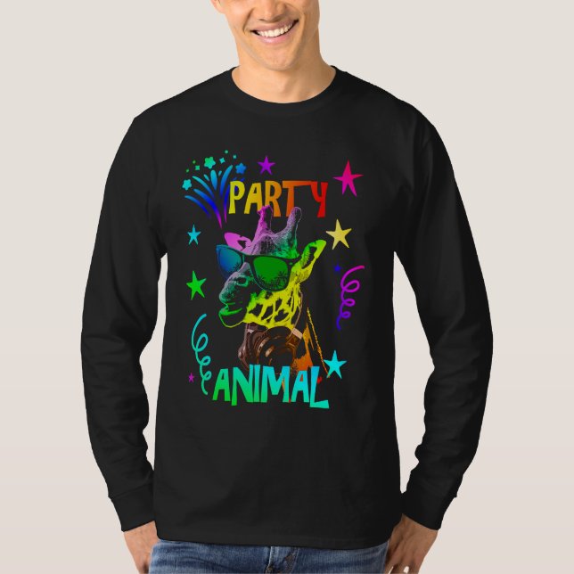 Giraffe  Coole Party Animal T-Shirt (Vorderseite)