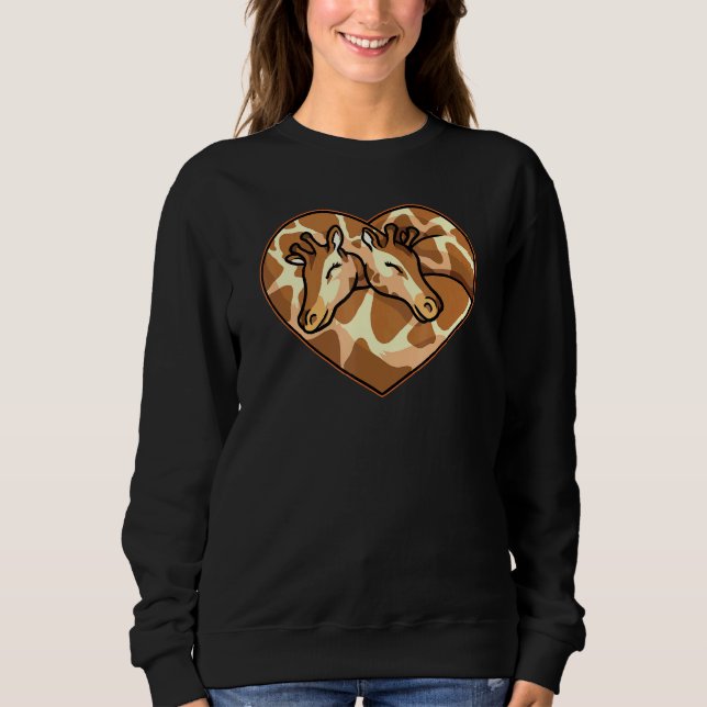 Giraffe Couple Heart Shape Liebe Animals Sweatshirt (Vorderseite)