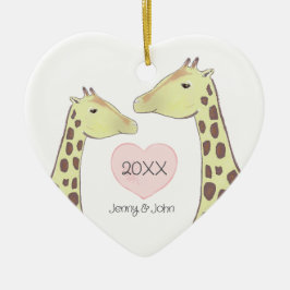 Giraffe Couple Verlobung/ Hochzeit Keramik Ornament