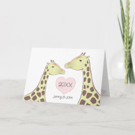 Giraffe Couple Verlobung Karte