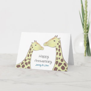 Giraffe Couple Wedding Anniversary Karte