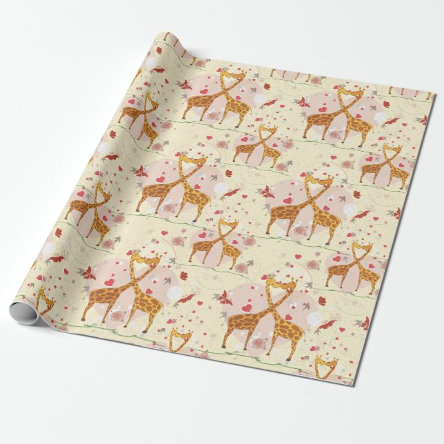 Giraffe Couples Geschenkpapier (Ungerollt)