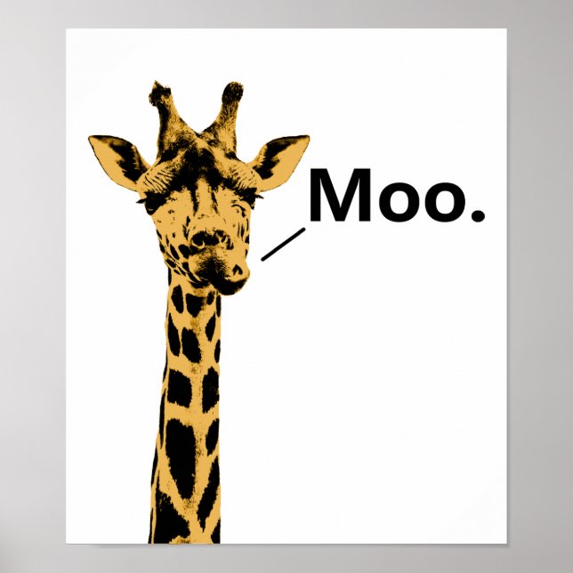 Giraffe Cow Funny Poster (Vorne)