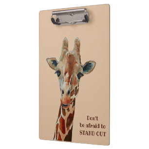 Giraffe das Safari Tier Aquarell Klemmbrett