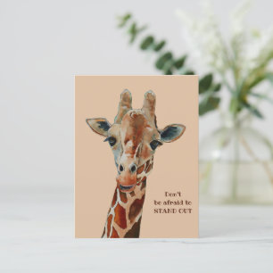 Giraffe das Safari Tier Aquarell  Postkarte