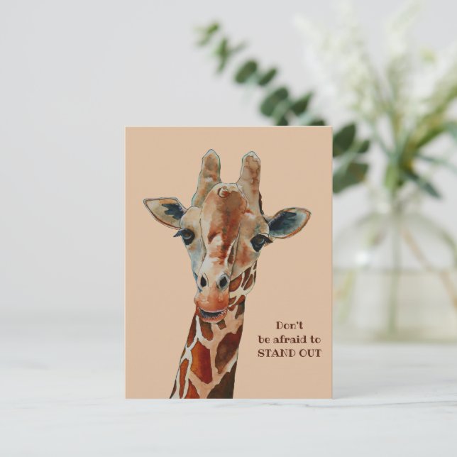 Giraffe das Safari Tier Aquarell  Postkarte (Stehend Vorderseite)