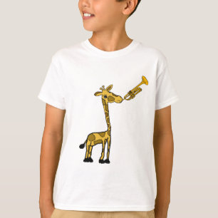 Giraffe DE, die das Trompete-Shirt spielt T-Shirt