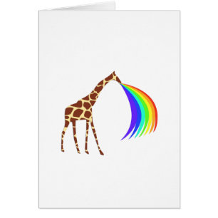 Giraffe, der einen Regenbogen fliegt