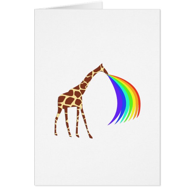 Giraffe, der einen Regenbogen fliegt (Vorne)