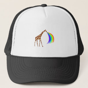 Giraffe, der einen Regenbogen fliegt Truckerkappe