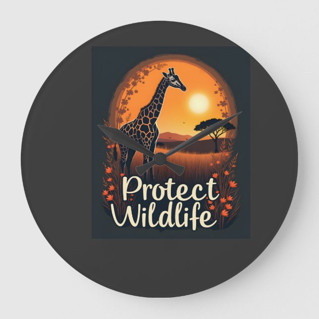 Giraffe der Savanne Tank Top Große Wanduhr (Vorderseite)