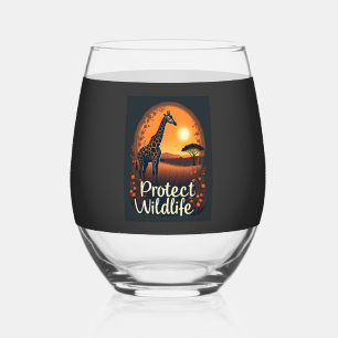 Giraffe der Savanne Tanktop Weinglas Ohne Stiel