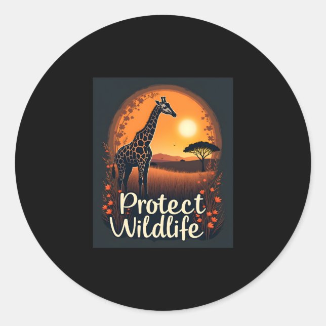 Giraffe der Spitzengruppe der Savanna Runder Aufkleber (Vorderseite)