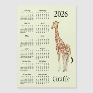 Giraffe Design 2026 Kalender Magnetkarte