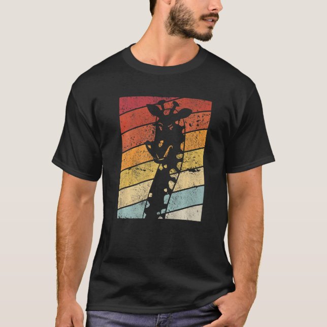 Giraffe Design a Retro Style Giraffe Premium T-Shirt (Vorderseite)