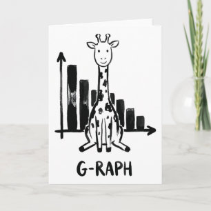 Giraffe-Diagramm-Statistik Mathe-Lehrer-Wortspiel  Karte